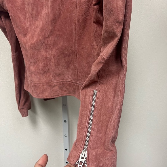 BlankNYC Rare Blush Pink Suede Moto Jacket Small - Picture 8 of 9